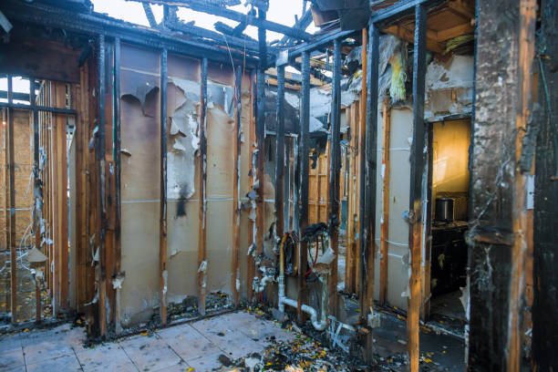 Professional Fire Damage Restoration technician working in Brentwood, NY
